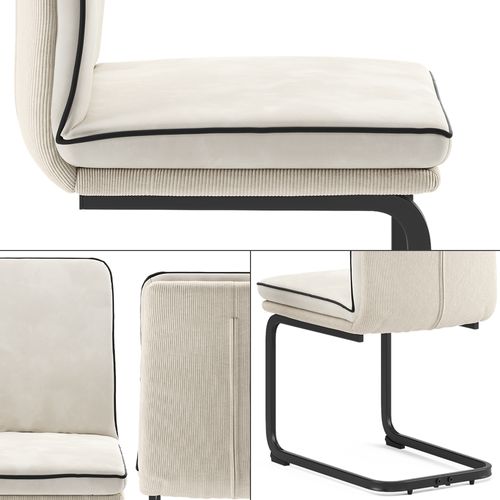 Chaise Cantilever Eleganza 53211 Beige Lot De 4