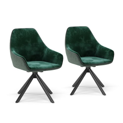 Fauteuil De Salon Eleganza 53230 Vert Foncé Lot De 2