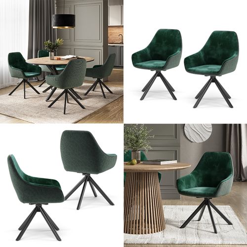 Fauteuil De Salon Eleganza 53230 Vert Foncé Lot De 2
