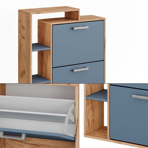 Basculeur à Chaussures Orlando 53249 Chêne Doré/bleu 80x90cm