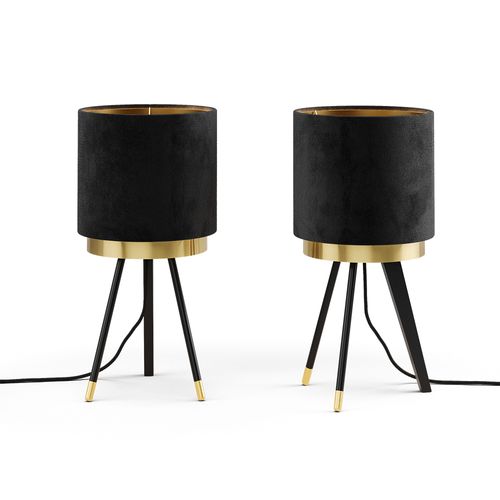 Lampe De Table Goldamo 53253 Noir 23x46cm Lot De 2