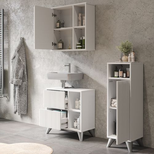 Ensemble De Meubles De Salle De Bains Leano 53255 Blanc 3 Pièces