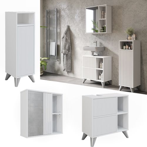 Ensemble De Meubles De Salle De Bains Leano 53255 Blanc 3 Pièces