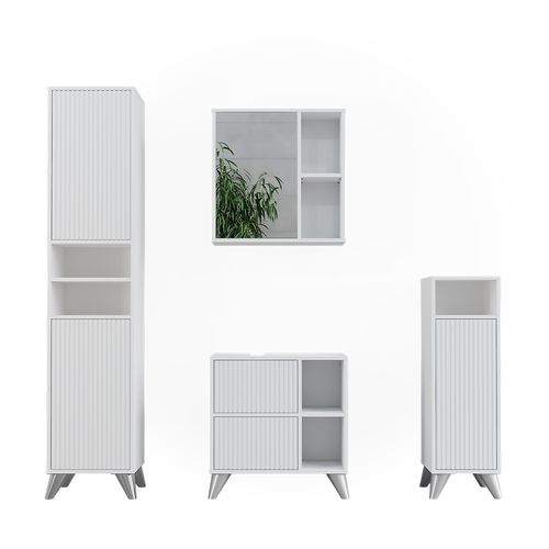 Meubles Bain Leano 53257 Blanc Set De 4 Pièces