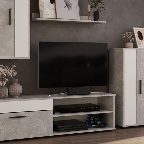 Meuble Mural Berno 53282 Béton Set, 4 Pièces