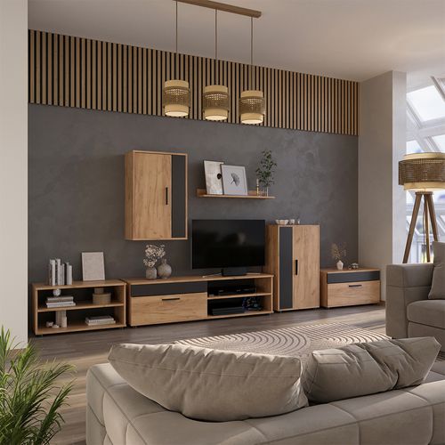 Meuble Mural Berno 53283 Chêne De Force Doré Set, 4 Pièces