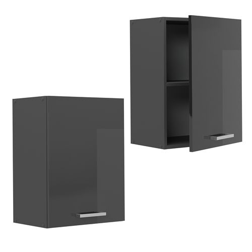 Elément Haut De Cuisine R-line 53338 Anthracite Haute Brillance 45cm