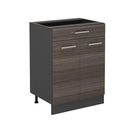 Meuble Cuisine R-line 53365 Gris Noble 60cm Avec Tiroir, Sans Pt