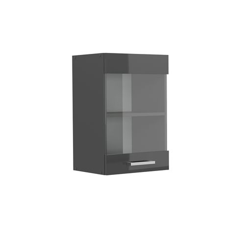 Armoire En Verre R-line 53369 Anthracite Haute Brillance 40cm