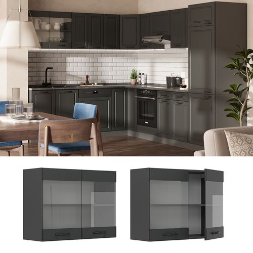 Armoire En Verre R-line 53370 Anthracite Campagne 80cm