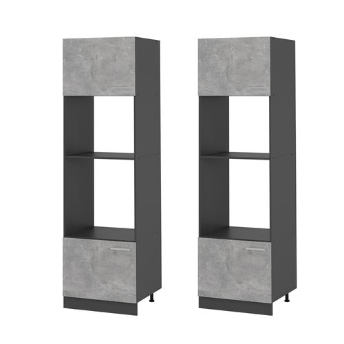 Armoire Micro-ondes R-line 53371 Béton 60cm