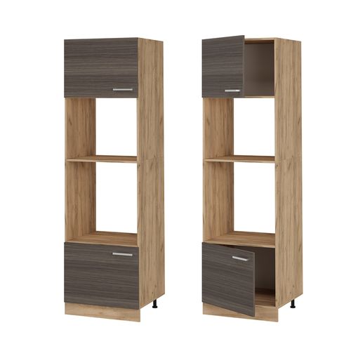 Armoire Micro-ondes R-line 53444 Gris Noble 60cm