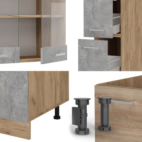 Cuisine R-line 53466 Béton/force Dor Chêne 350cm Sans Pt