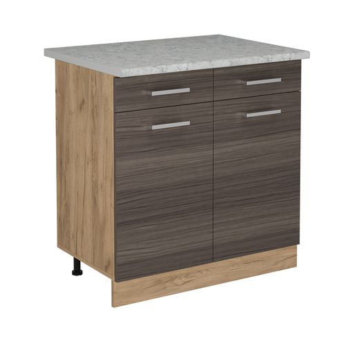 Meuble Cuisine R-line 53501 Gris Noble 80cm Pt Marbre