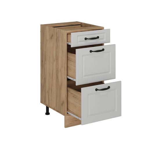 Meuble Cuisine R-line 53510 Blanc Campagne 40cm Avec Tiroirs, Sans Pt