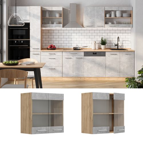 Armoire En Verre R-line 53513 Béton 60cm