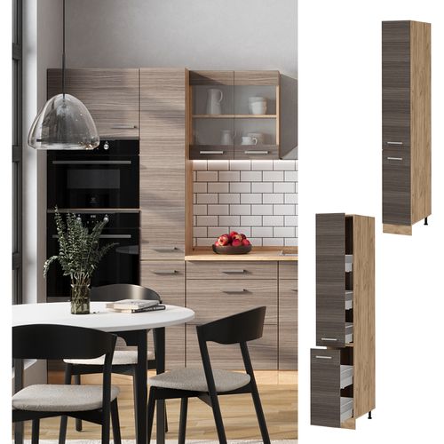 Meuble Haute De Cuisine R-line 53514 Gris Noble 30cm