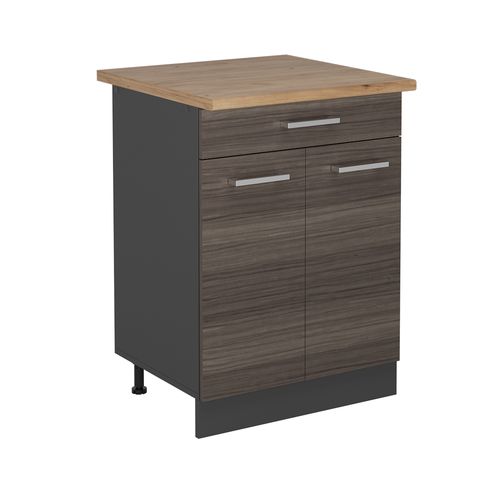 Meuble Cuisine R-line 53545 Gris Noble 60cm , Pt Chêne