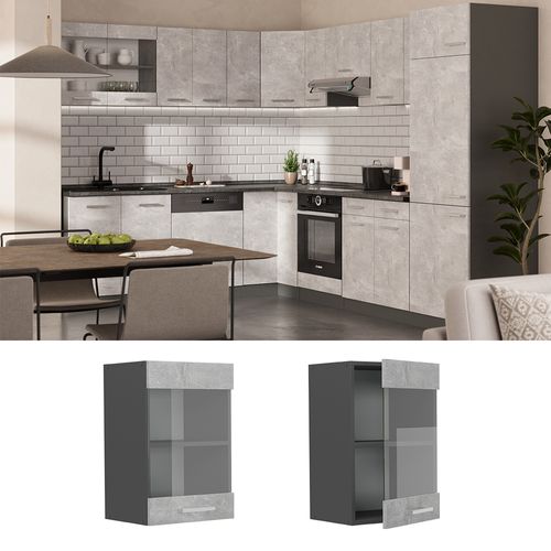 Armoire En Verre R-line 53549 Béton 40cm