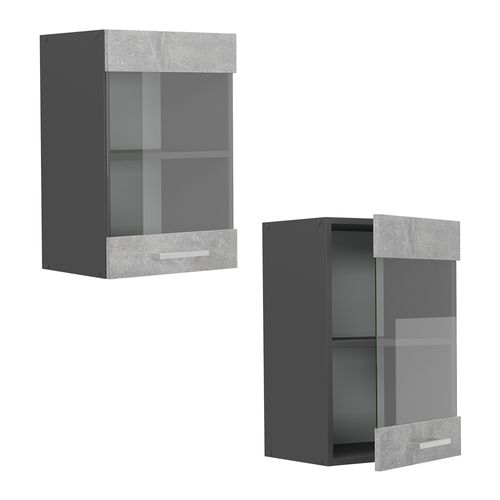 Armoire En Verre R-line 53549 Béton 40cm