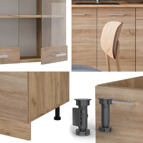 Cuisine R-line 53579 Sonoma/chêne Doré 140cm , Pt Marbre