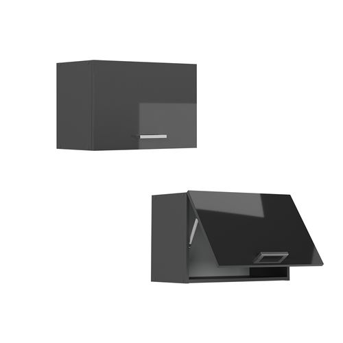 Elément Haut De Cuisine R-line 53608 Anthracite Haute Brillance 60cm Plat