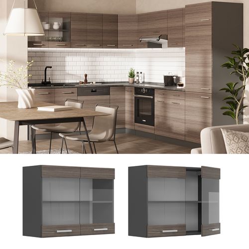 Armoire En Verre R-line 53609 Gris Noble 80cm