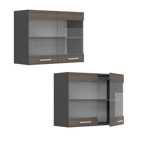 Armoire En Verre R-line 53609 Gris Noble 80cm