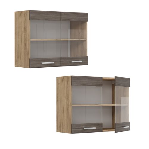 Armoire En Verre R-line 53619 Gris Noble 80cm