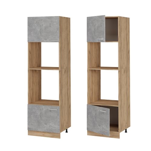 Armoire Micro-ondes R-line 53621 Béton 60cm