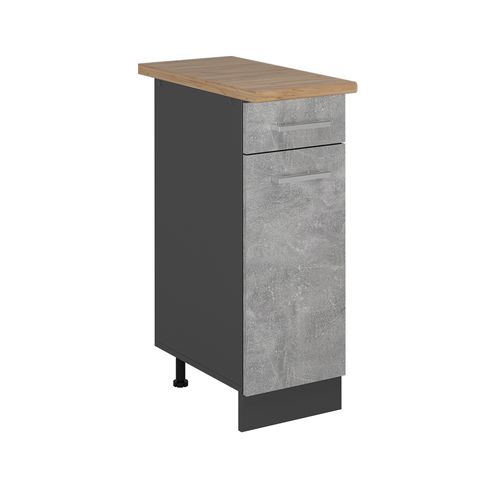 Meuble Cuisine R-line 53629 Béton 30cm , Pt Chêne