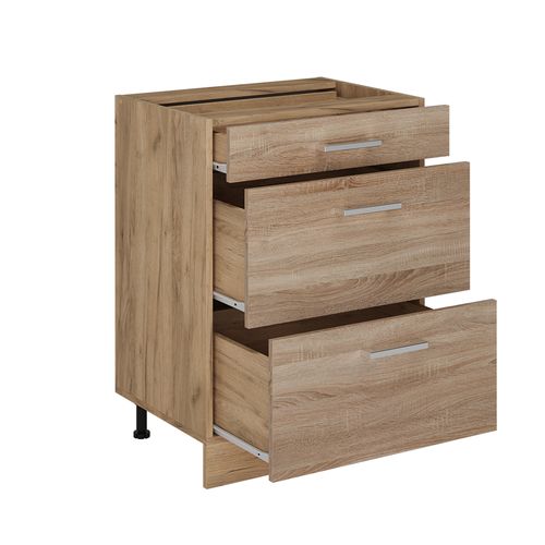 Meuble Cuisine R-line 53683 Sonoma 60cm Avec Tiroirs, Sans Pt