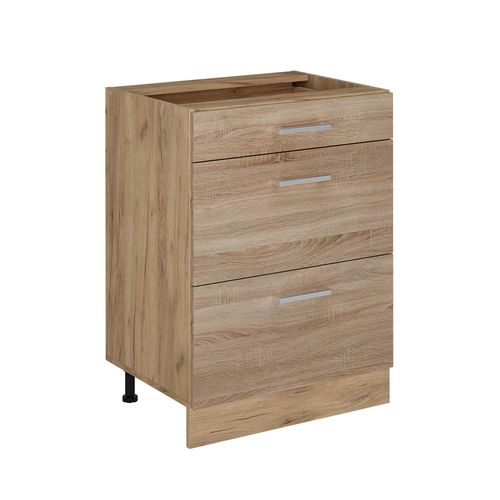 Meuble Cuisine R-line 53683 Sonoma 60cm Avec Tiroirs, Sans Pt