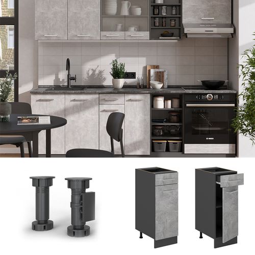 Meuble Cuisine R-line 53691 Béton 30cm Sans Pt