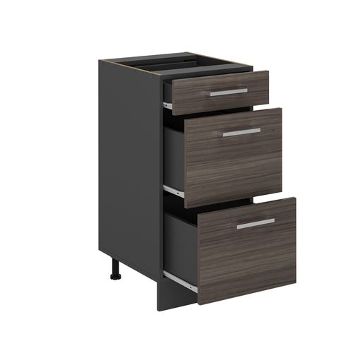 Meuble Cuisine R-line 53693 Gris Noble 40cm Avec Tiroirs, Pt Anthracite