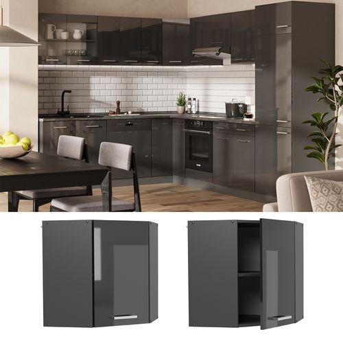 Elément Haut De Cuisine R-line 53729 Anthracite Haute Brillance 57cm