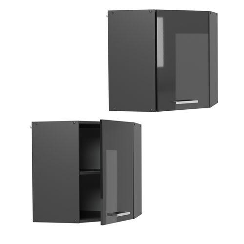 Elément Haut De Cuisine R-line 53729 Anthracite Haute Brillance 57cm