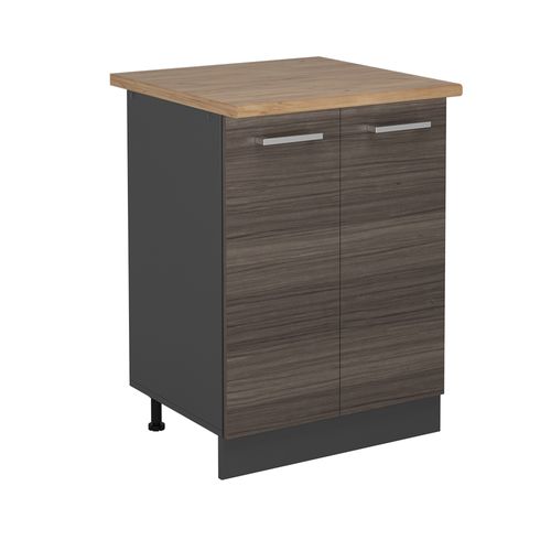 Meuble Bas De Cuisine R-line 53780 Gris Noble 60cm , Pt Chêne