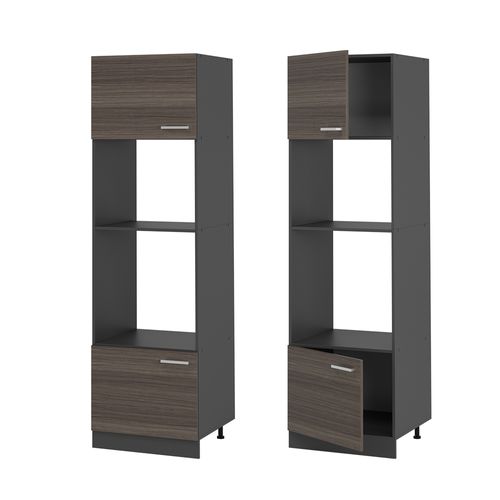 Armoire Micro-ondes R-line 53789 Gris Noble 60cm