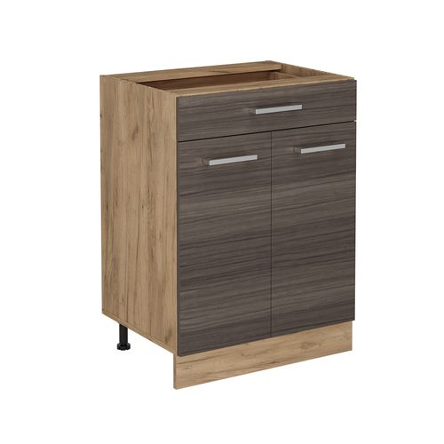 Meuble Cuisine R-line 53792 Gris Noble 60cm Avec Tiroir, Sans Pt