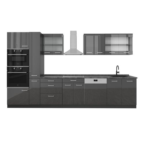Cuisine Complète  R-line 53838 Anthracite Brillant/anthracite 350cm , Pt Anthracite