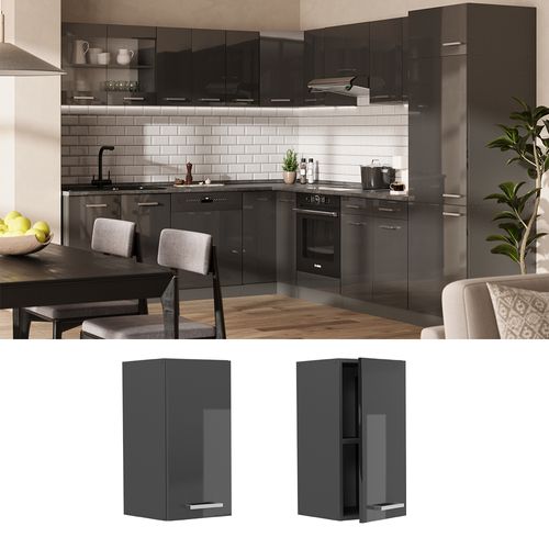 Elément Haut De Cuisine R-line 53847 Anthracite Haute Brillance 30cm