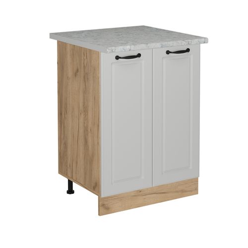 Meuble Bas De Cuisine R-line 53850 Blanc Campagne 60cm Pt Marbre