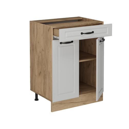 Meuble Cuisine R-line 53851 Blanc Campagne 60cm Avec Tiroir, Sans Pt