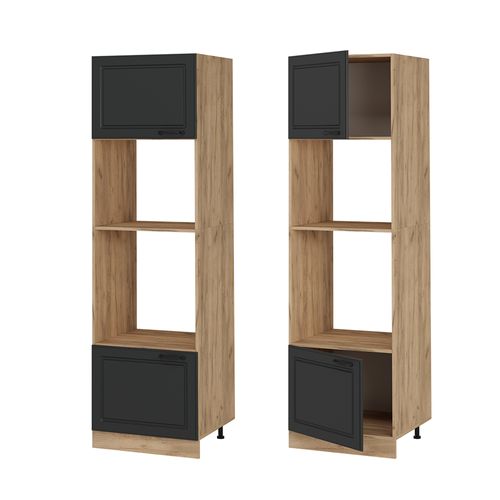 Armoire Micro-ondes R-line 53859 Anthracite Campagne 60cm