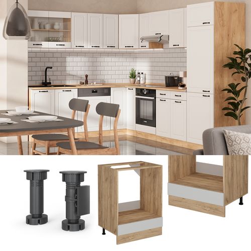 Meuble Pour Four R-line 53913 Blanc Campagne 60cm Sans Pt