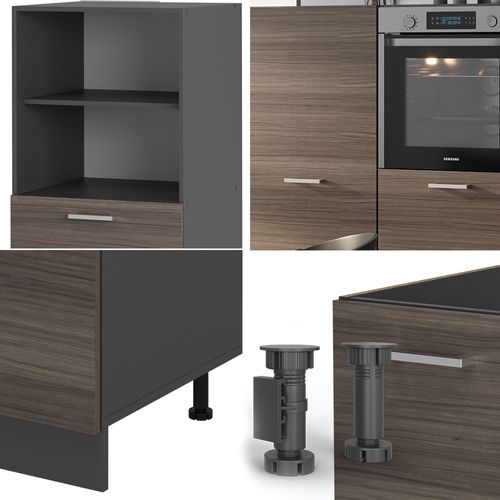 Bloc Cuisine R-line 53952 Gris Noble/anthracite 180cm Sans Pt