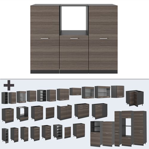 Bloc Cuisine R-line 53952 Gris Noble/anthracite 180cm Sans Pt