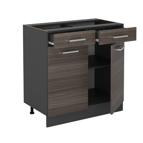 Meuble Cuisine R-line 53959 Gris Noble 80cm , Pt Anthracite