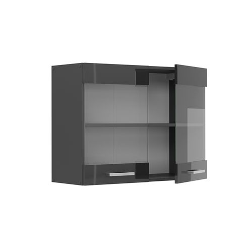 Armoire En Verre R-line 53962 Anthracite Haute Brillance 80cm